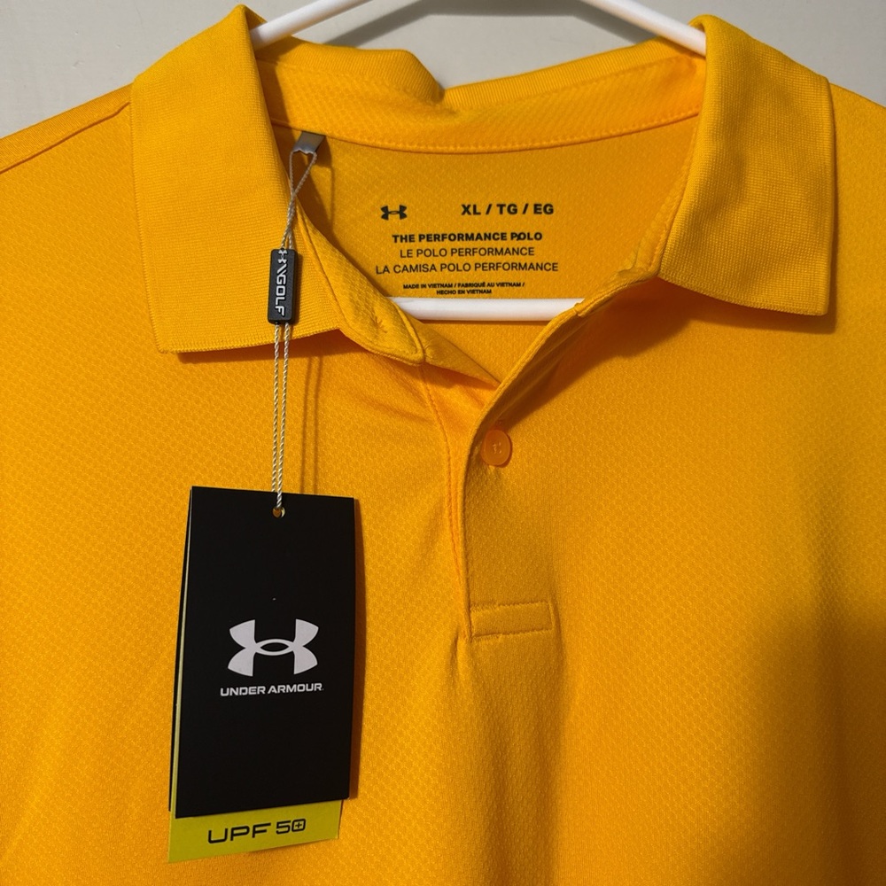 Under Armour Men's Bright Yellow Polo Shirt